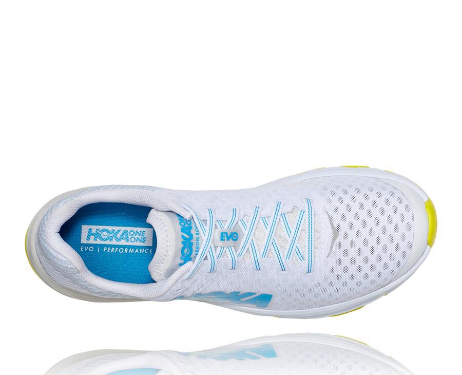 Hoka One One Running Shoes Mens White - EVO Carbon Rocket - 24136YNOF